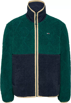 Tommy Jeans Chaqueta polar amplia de peluche de hombre en verde DM0DM19644 